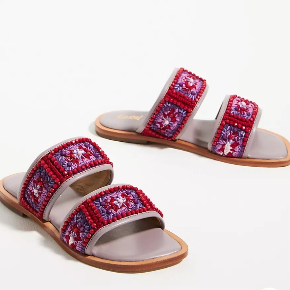Anthropologie Coral Blue sandals
